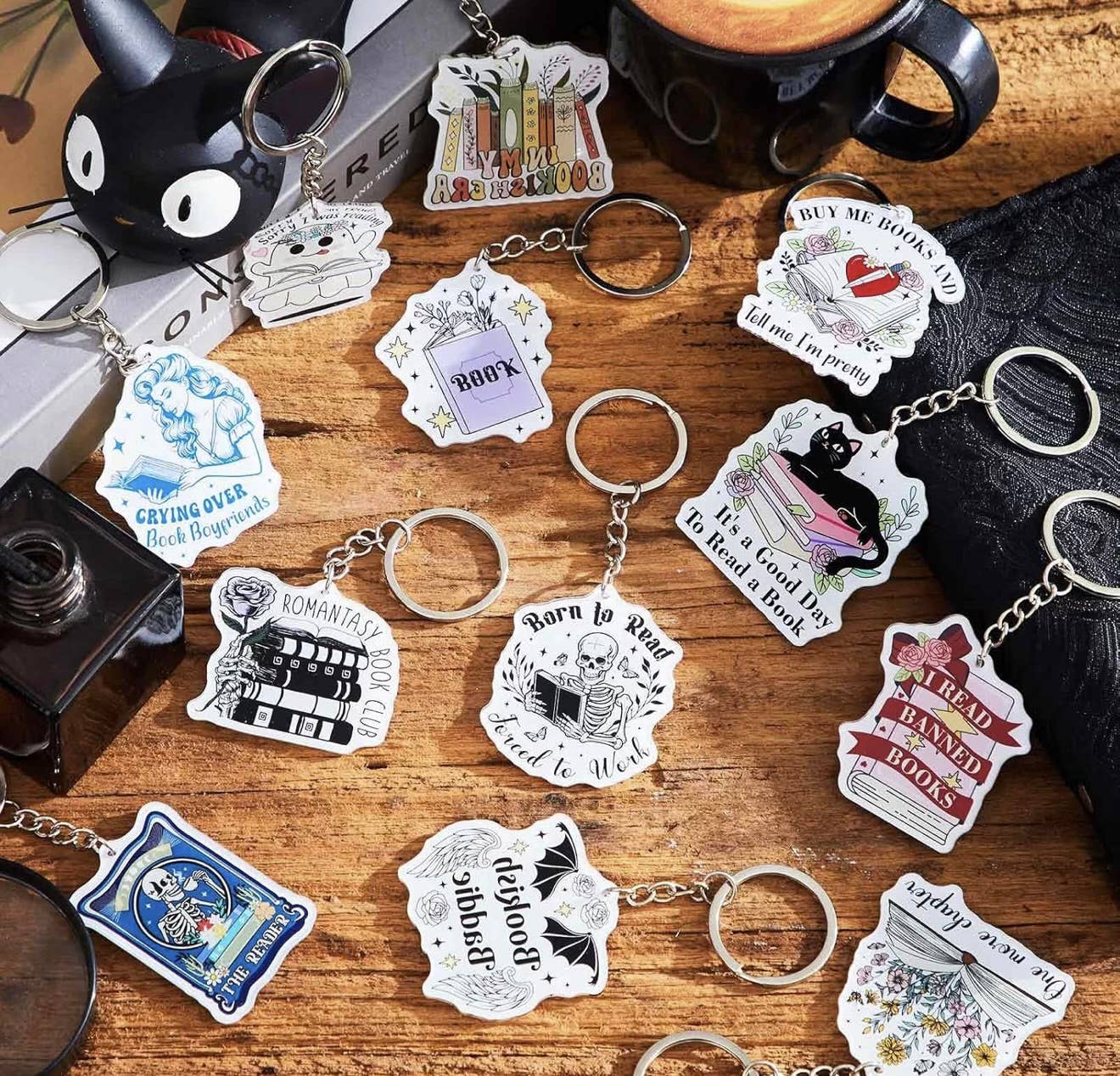 Book theme keychains