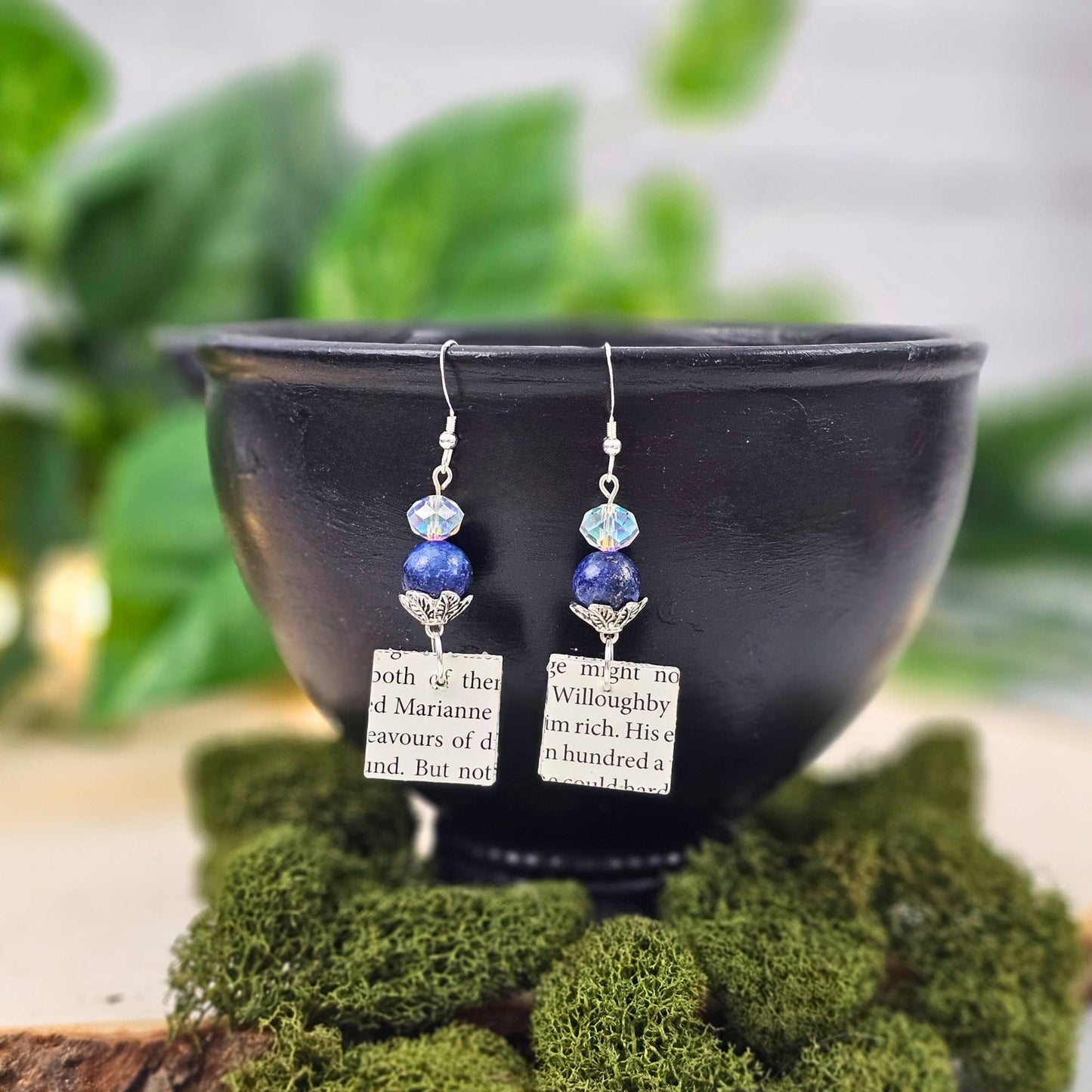 Square Book Page Earrings