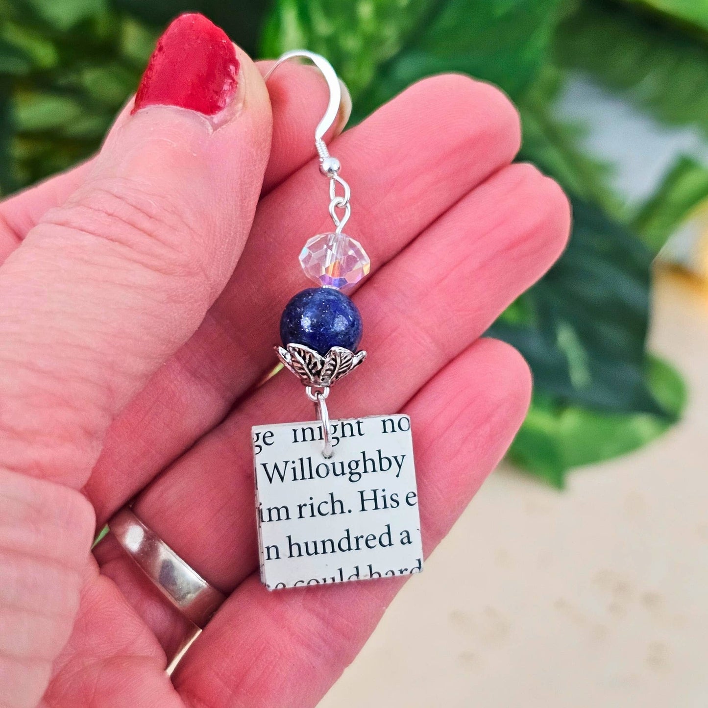 Square Book Page Earrings
