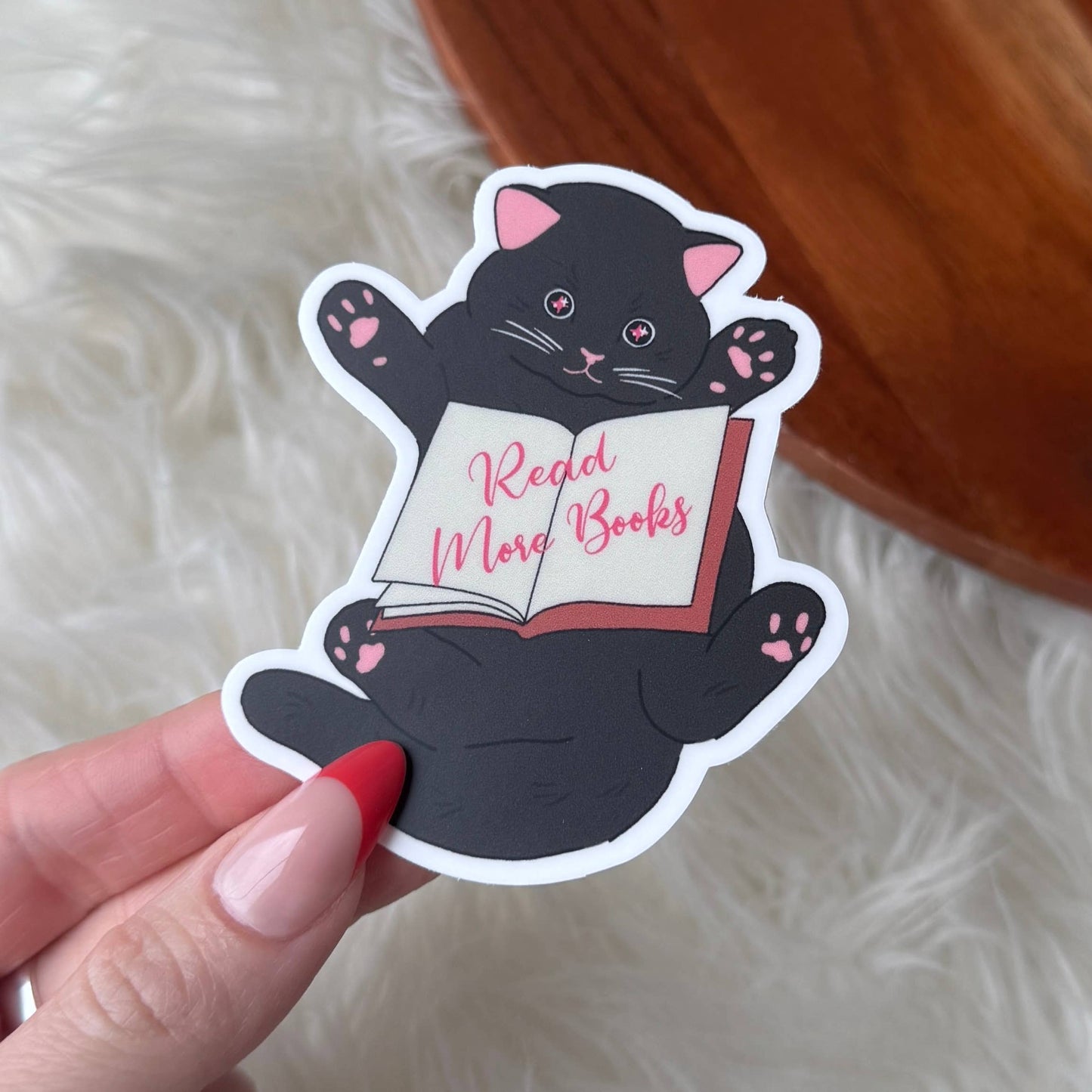 Read More Books Cute Anime Cat Sticker