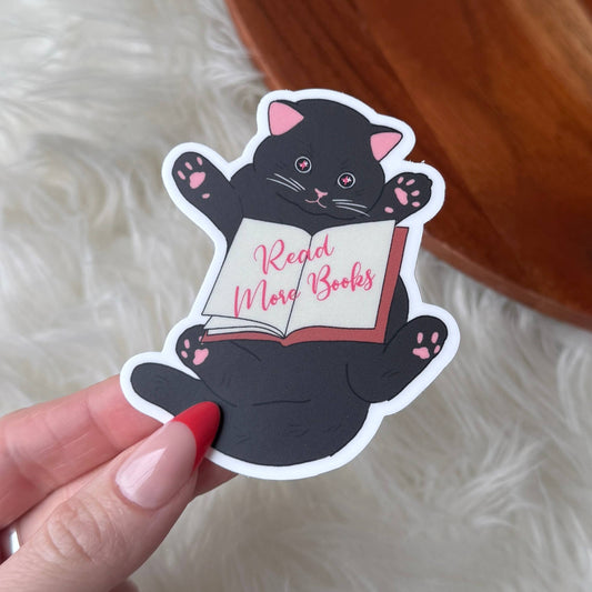 Read More Books Cute Anime Cat Sticker
