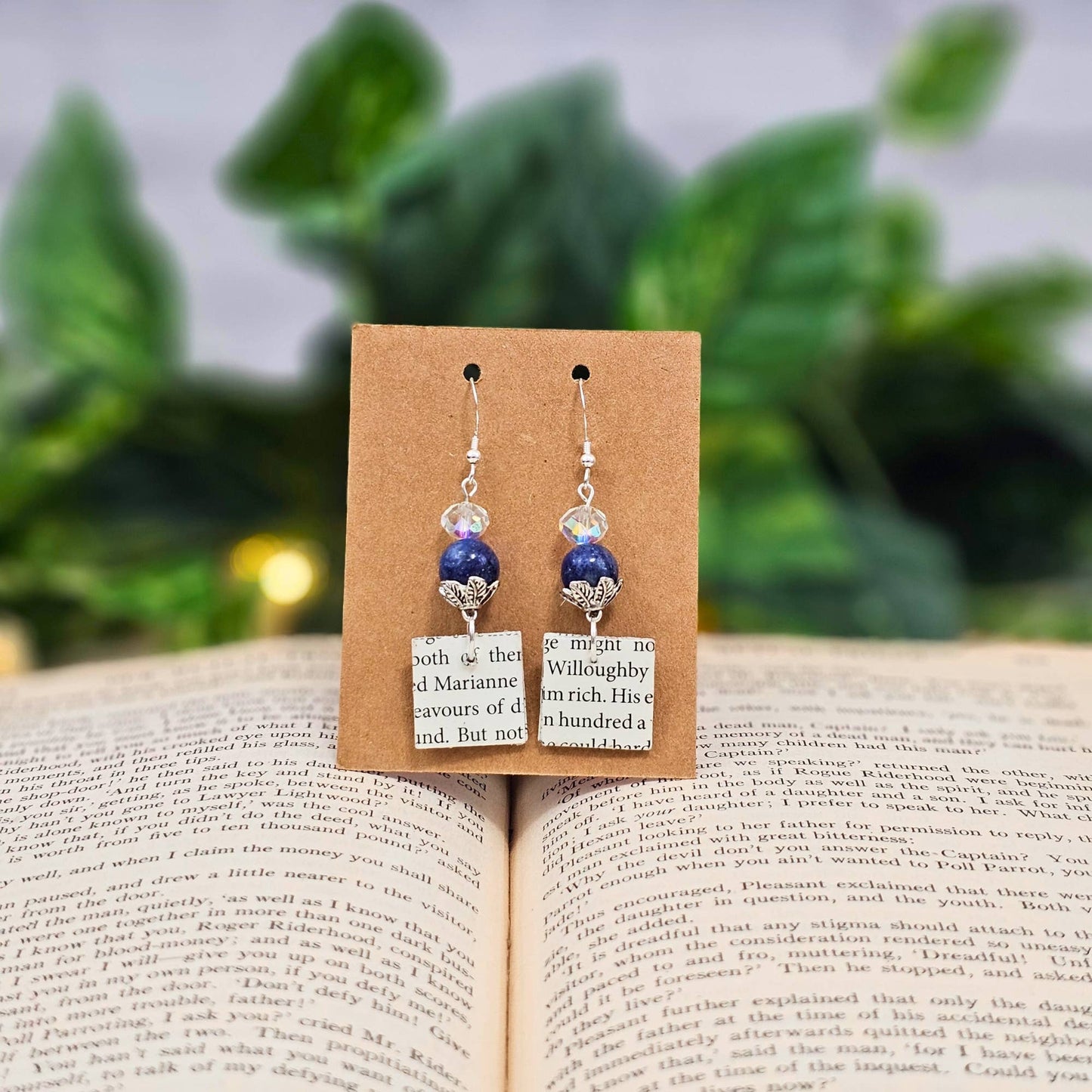 Square Book Page Earrings