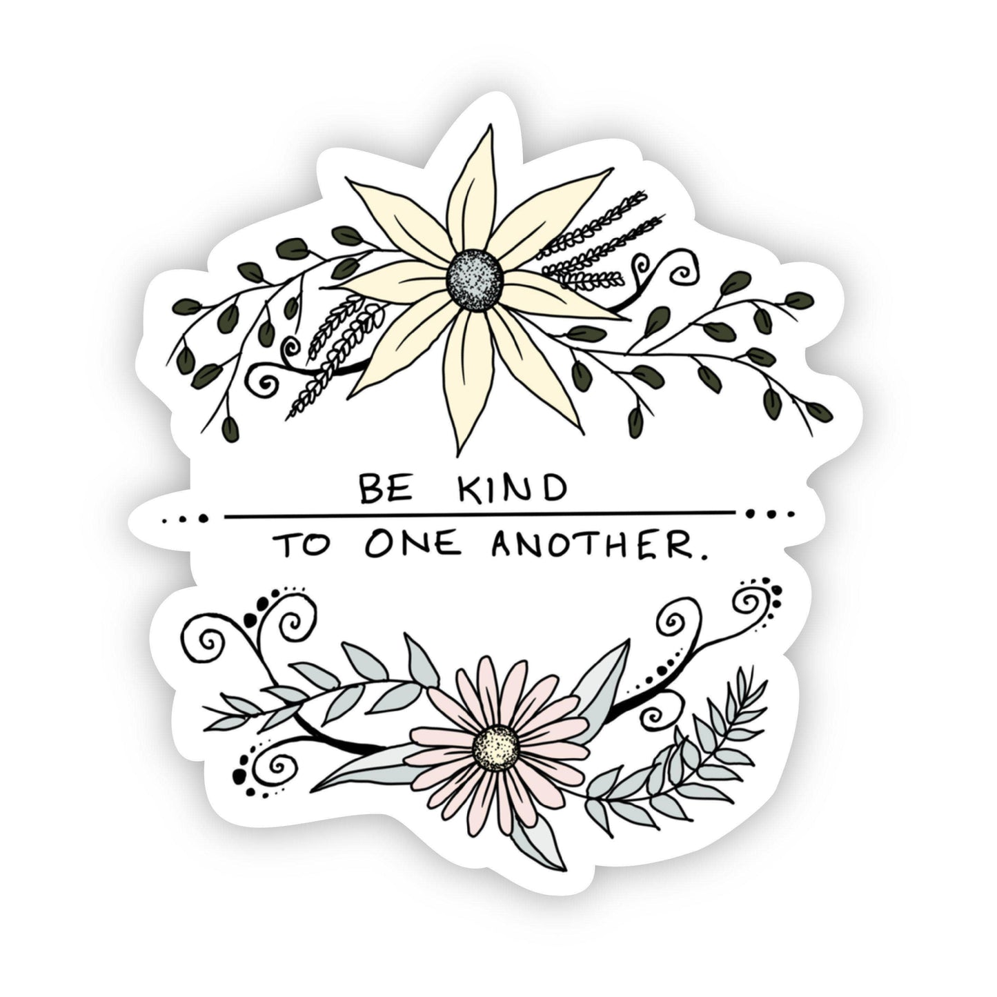 Be Kind to One Another Floral Faith Sticker