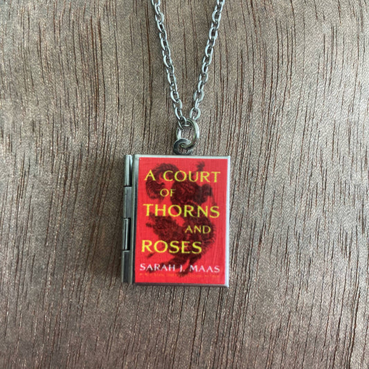 Book Locket Necklace - A Court of Thorns and Roses
